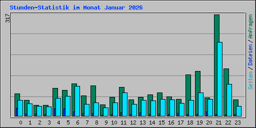 Stunden-Statistik im Monat Januar 2026